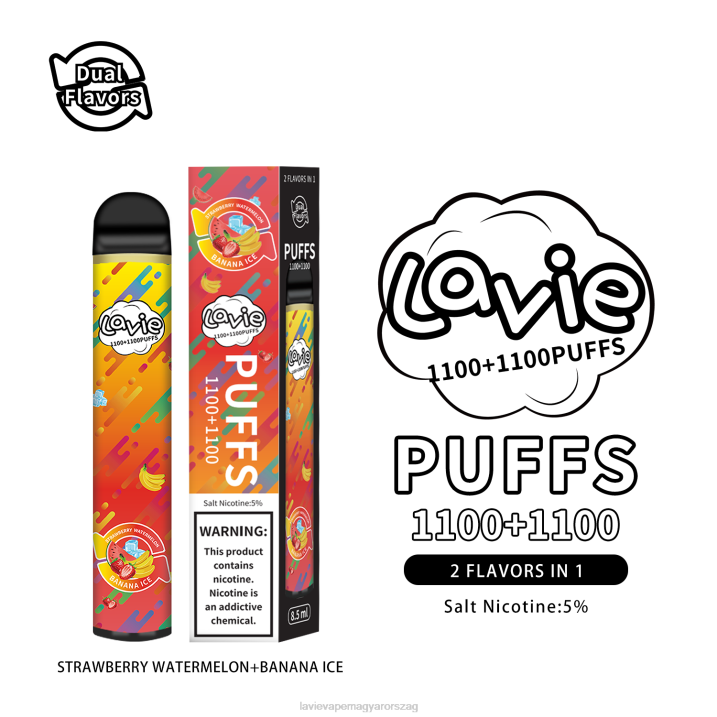 BJV0295 Lavie Vape Review | epres görögdinnye/banán jég LAVIE BAR Switch 2200 fújás